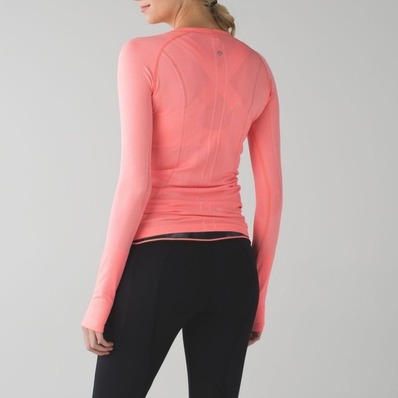 Lululemon Swiftly Tech Long Sleeve Crew in Heathered Very Light Flare Size 4 - Picture 5 of 16